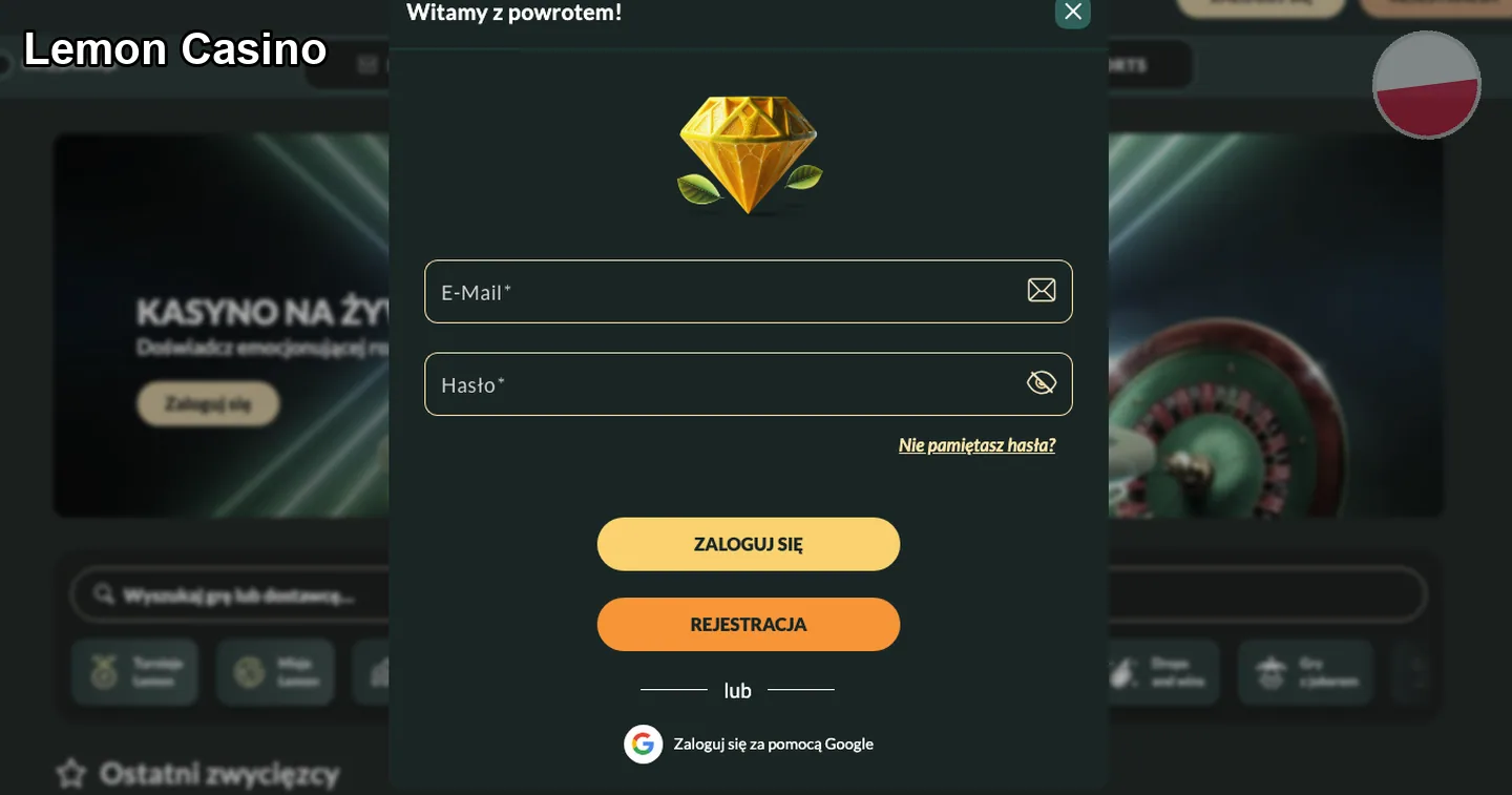 logowanie – Lemon Casino: logowanie na ios i gra w przeglądarce mo
