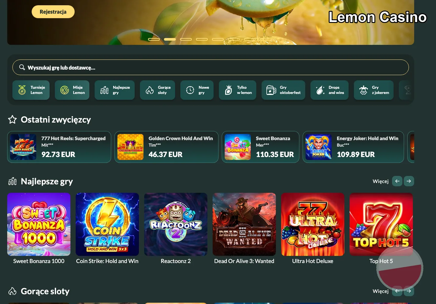 gry i automaty – Lemon Casino: obsługa klienta Lemon Casino